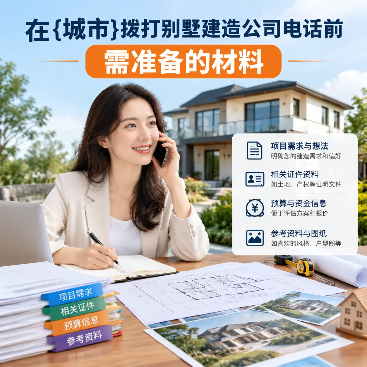 在云岩拨打别墅建造公司电话前需准备的材料