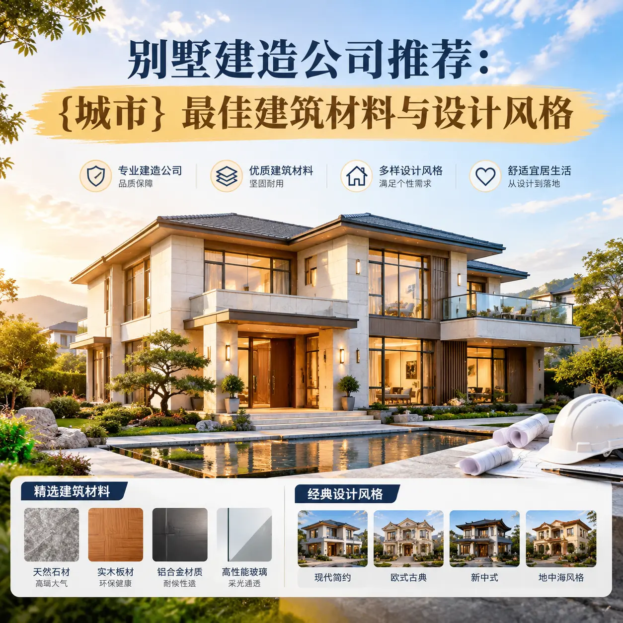 别墅建造公司推荐： 云岩 最佳建筑材料与设计风格